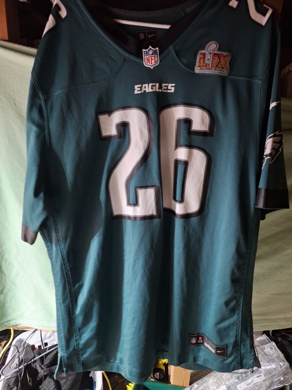 Nike Men's Barkley Philadelphia Eagles #26 Jersey in Midnight Green and White